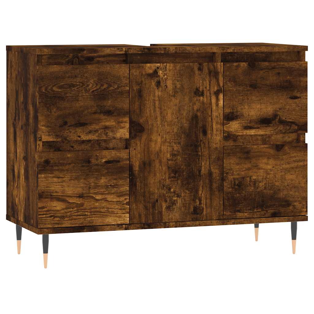 vidaXL Szafka łazienkowa, przydymiony dąb, 80x33x60 cm