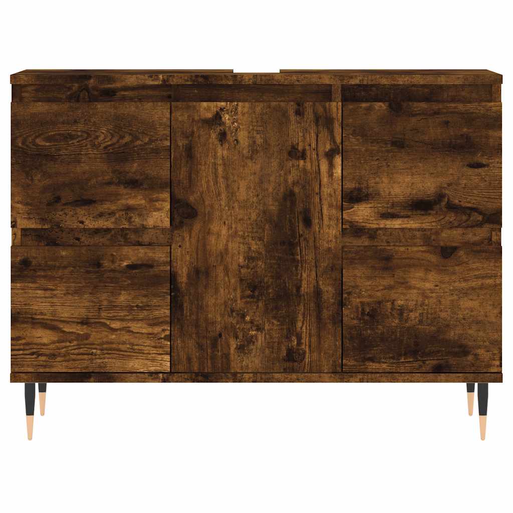vidaXL Szafka łazienkowa, przydymiony dąb, 80x33x60 cm
