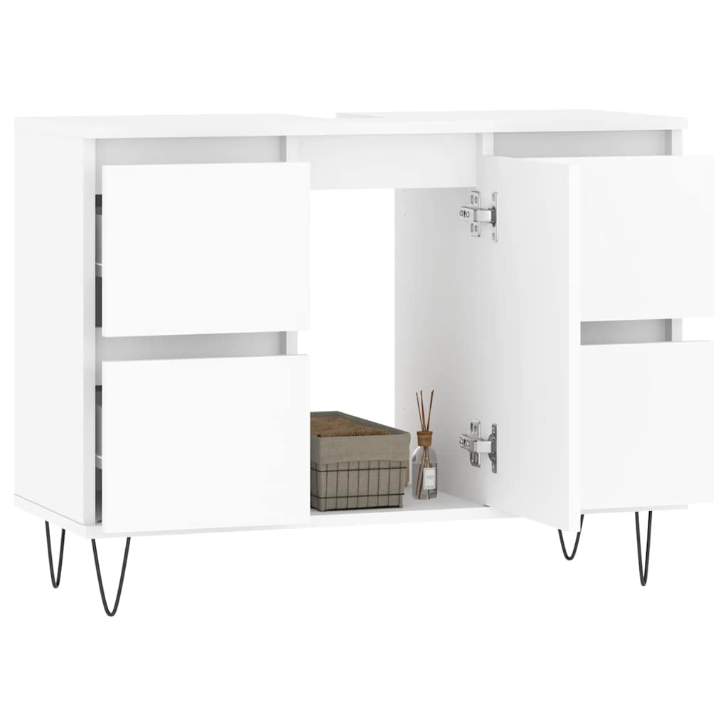 vidaXL Szafka łazienkowa, biała 80x33x60 cm, materiał drewnopochodny