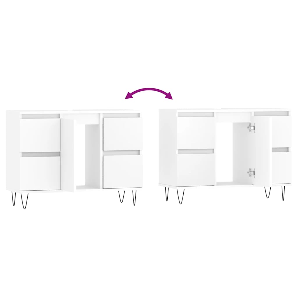 vidaXL Szafka łazienkowa, biała 80x33x60 cm, materiał drewnopochodny