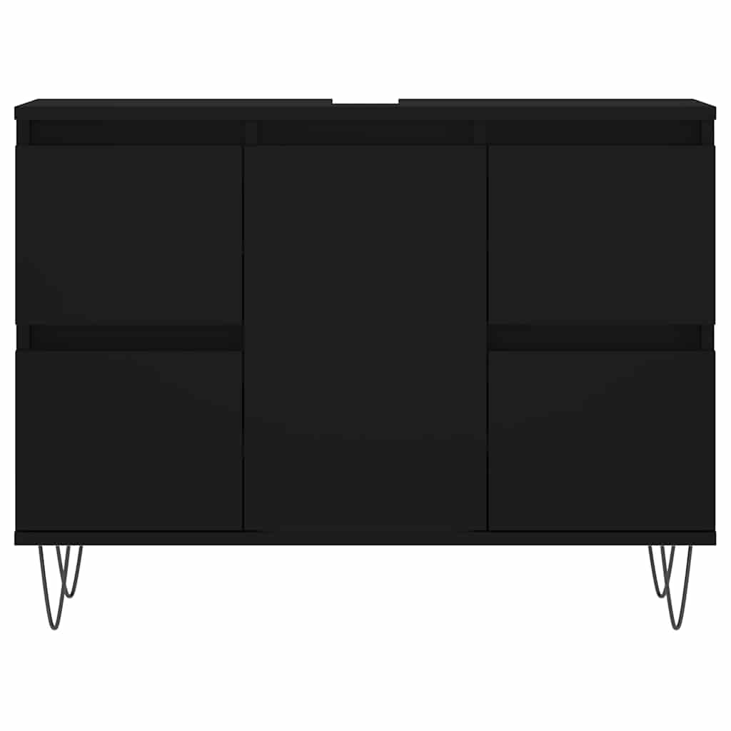 vidaXL Szafka łazienkowa, czarna, 80x33x60 cm, materiał drewnopochodny