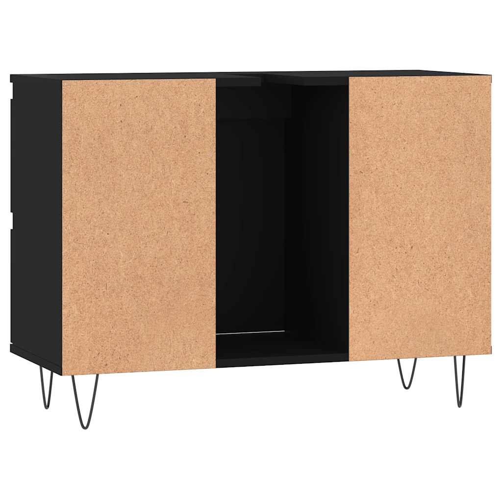 vidaXL Szafka łazienkowa, czarna, 80x33x60 cm, materiał drewnopochodny