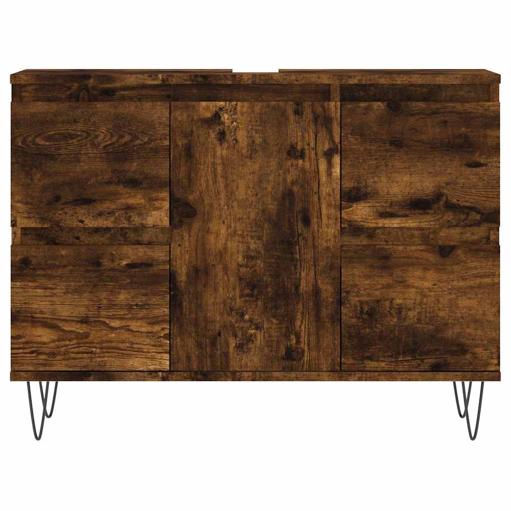 vidaXL Szafka łazienkowa, przydymiony dąb, 80x33x60 cm