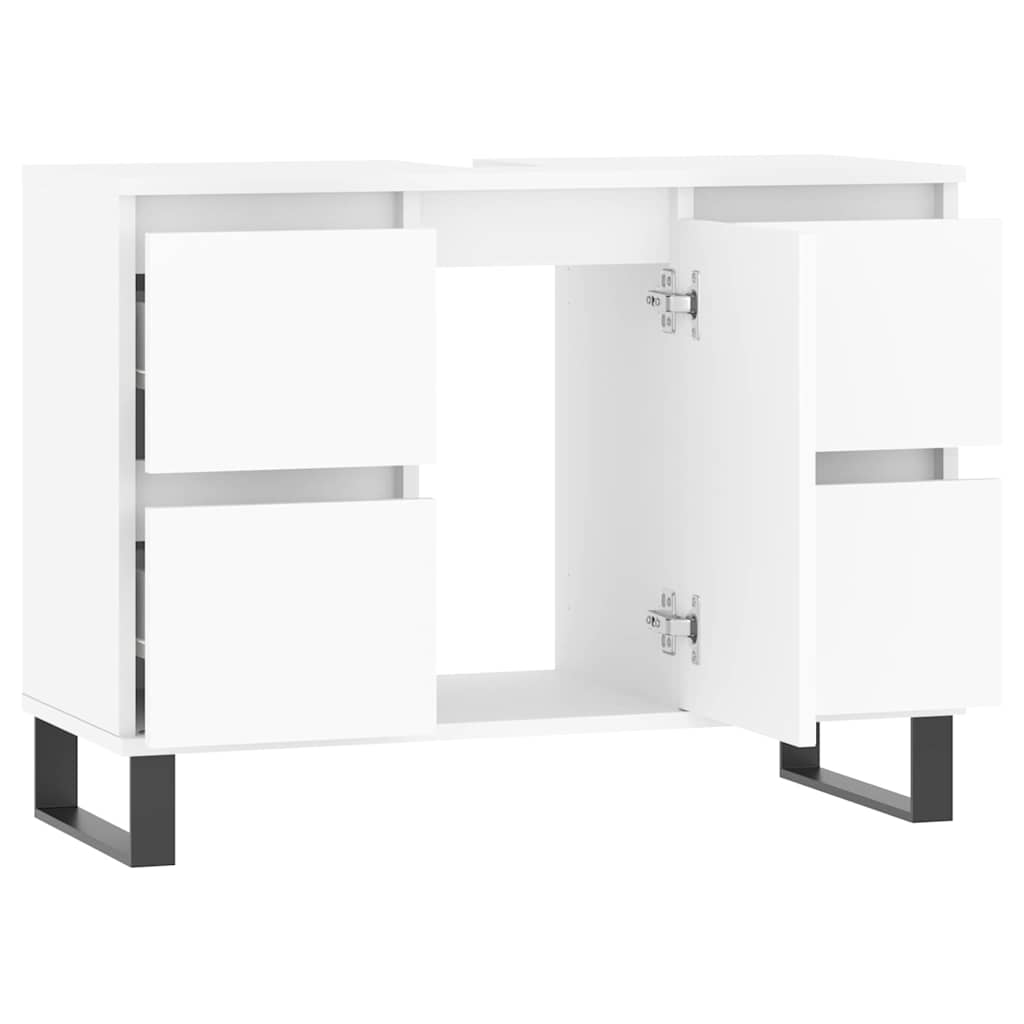 vidaXL Szafka łazienkowa, biała, 80x33x60 cm, materiał drewnopochodny