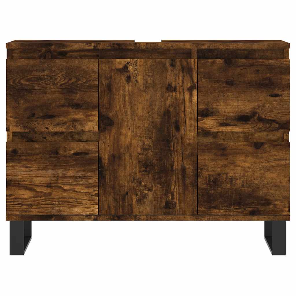 vidaXL Szafka łazienkowa, przydymiony dąb, 80x33x60 cm