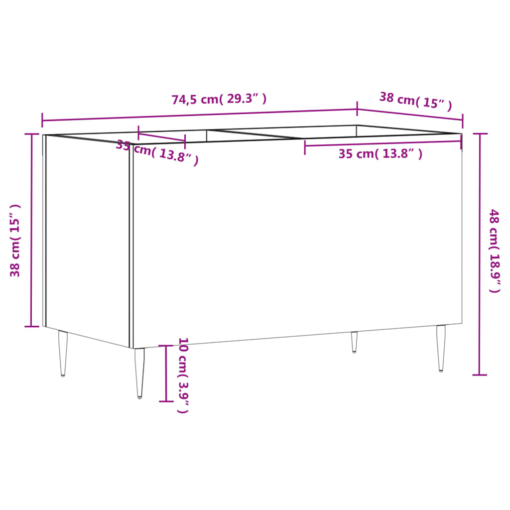 vidaXL Szafka na płyty, biała, 74,5x38x48 cm, materiał drewnopochodny