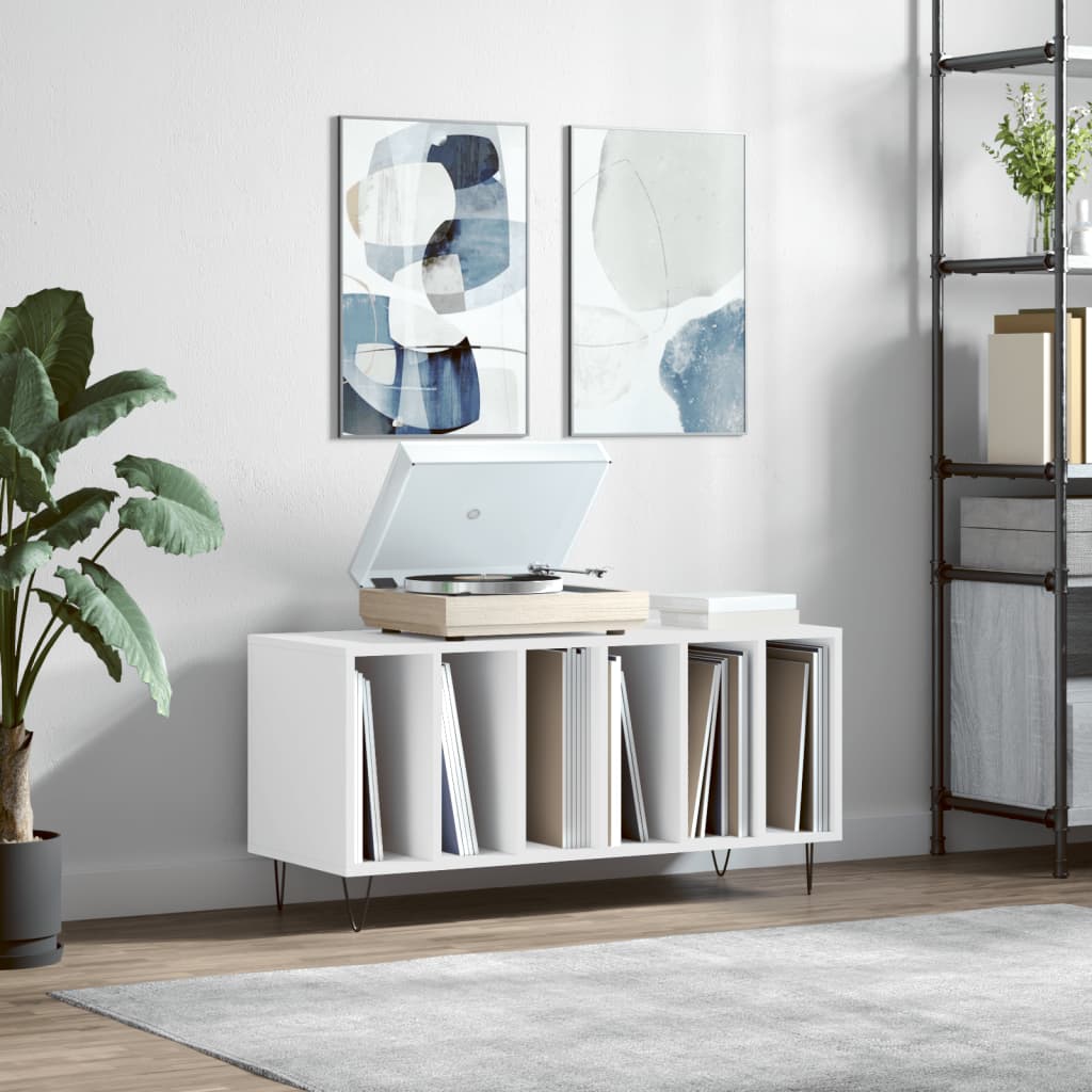 vidaXL Szafka na płyty, biała, 100x38x48 cm, materiał drewnopochodny