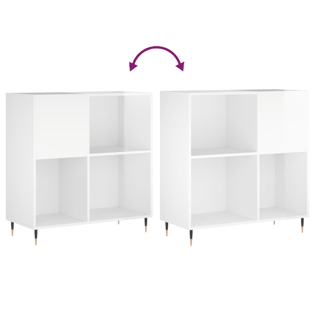 vidaXL Szafka na płyty, wysoki połysk, biała, 84,5x38x89 cm