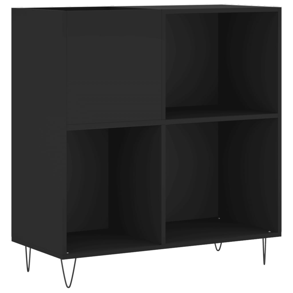 vidaXL Szafka na płyty, czarna, 84,5x38x89 cm, materiał drewnopochodny