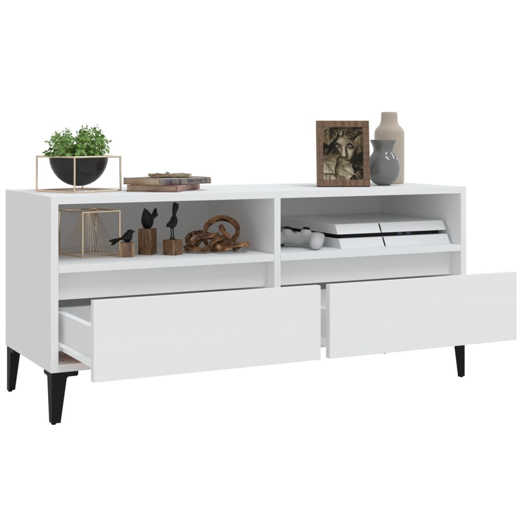 vidaXL Szafka pod TV, biała, 100x34,5x44,5 cm, materiał drewnopochodny