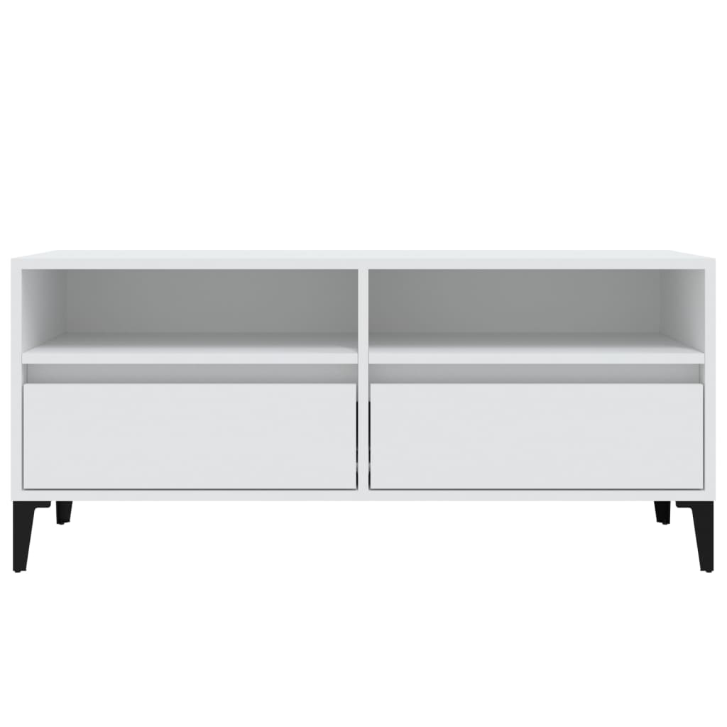 vidaXL Szafka pod TV, biała, 100x34,5x44,5 cm, materiał drewnopochodny