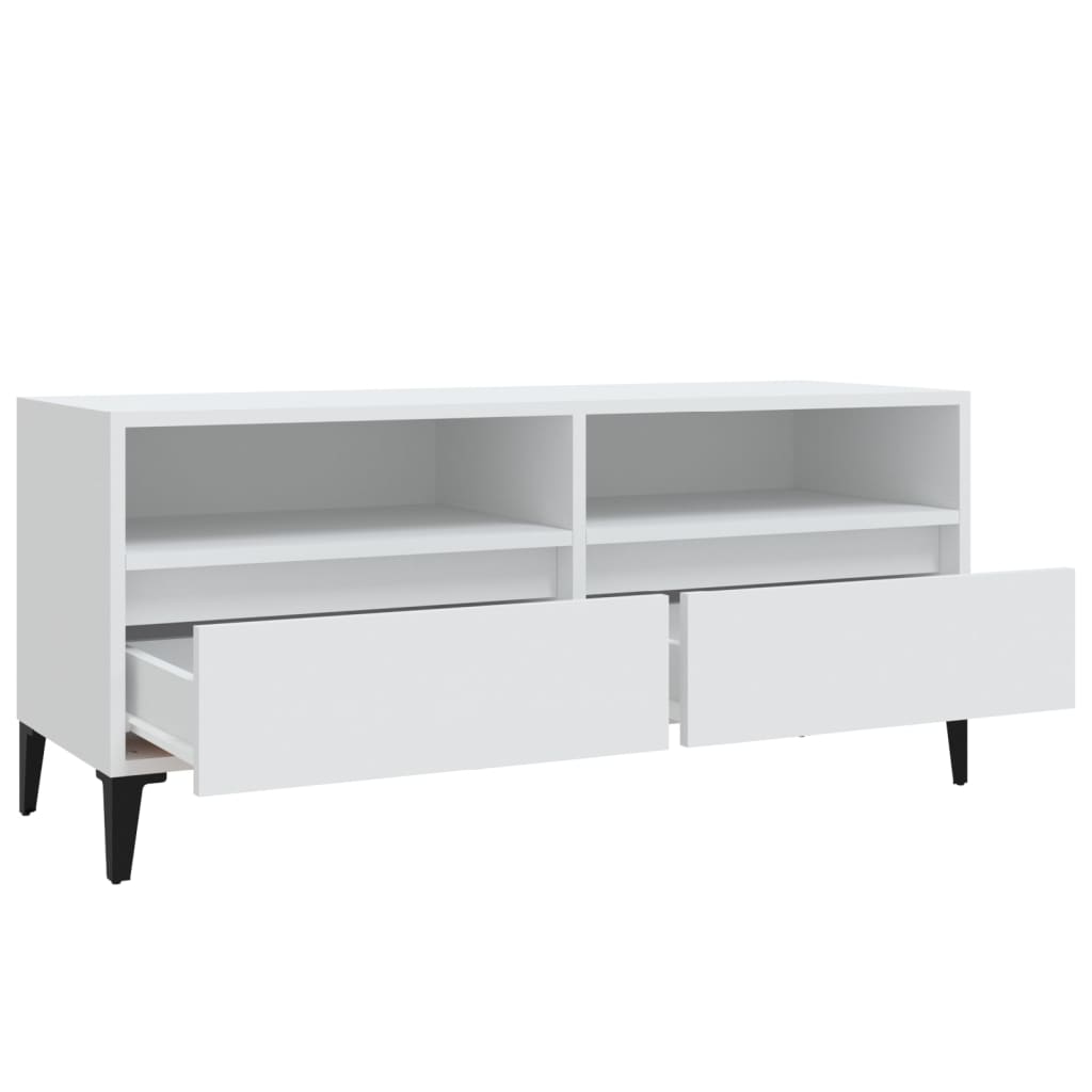 vidaXL Szafka pod TV, biała, 100x34,5x44,5 cm, materiał drewnopochodny