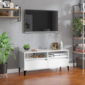 vidaXL Szafka pod TV, wysoki połysk, biała, 100x34,5x44,5 cm