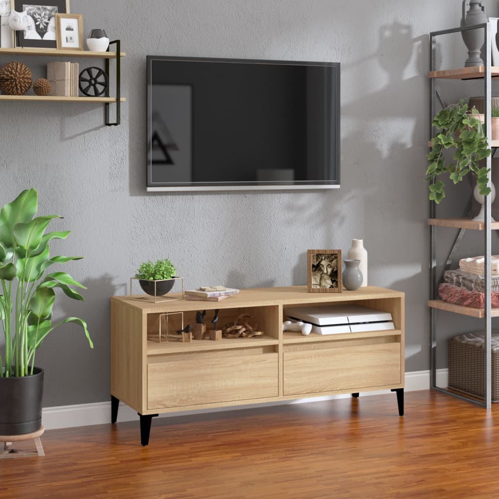 vidaXL Szafka pod TV, dąb sonoma, 100x34,5x44,5 cm