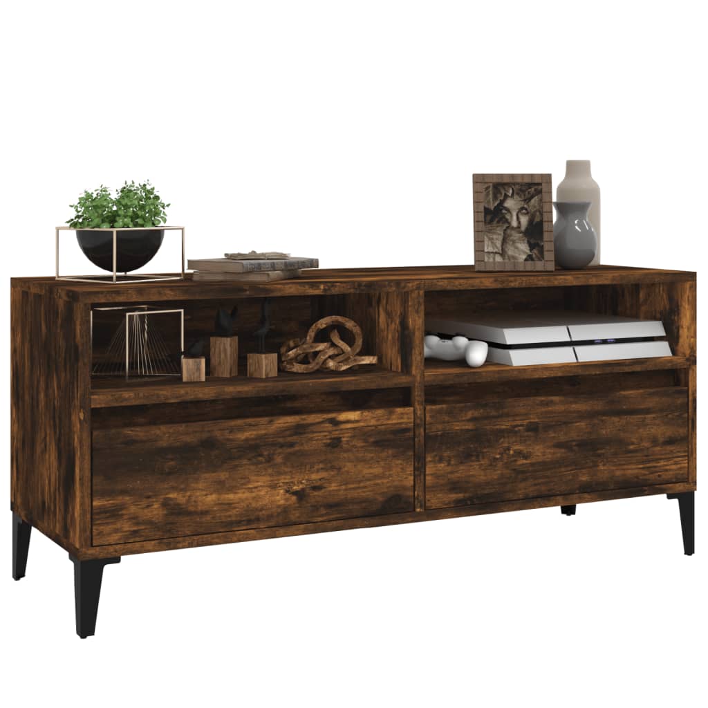vidaXL Szafka pod TV, przydymiony dąb, 100x34,5x44,5 cm