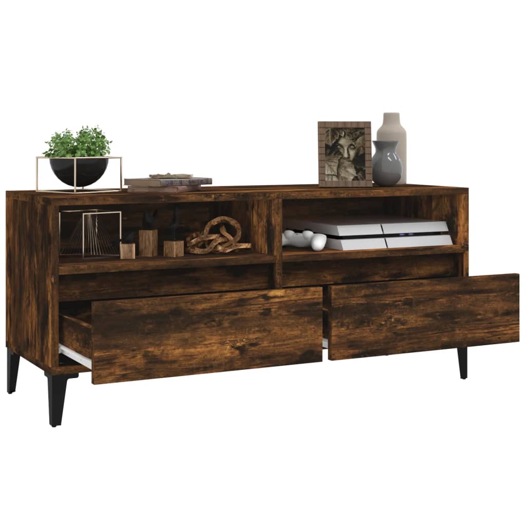 vidaXL Szafka pod TV, przydymiony dąb, 100x34,5x44,5 cm