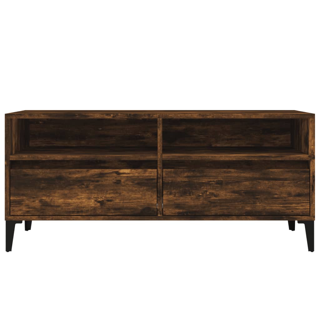 vidaXL Szafka pod TV, przydymiony dąb, 100x34,5x44,5 cm