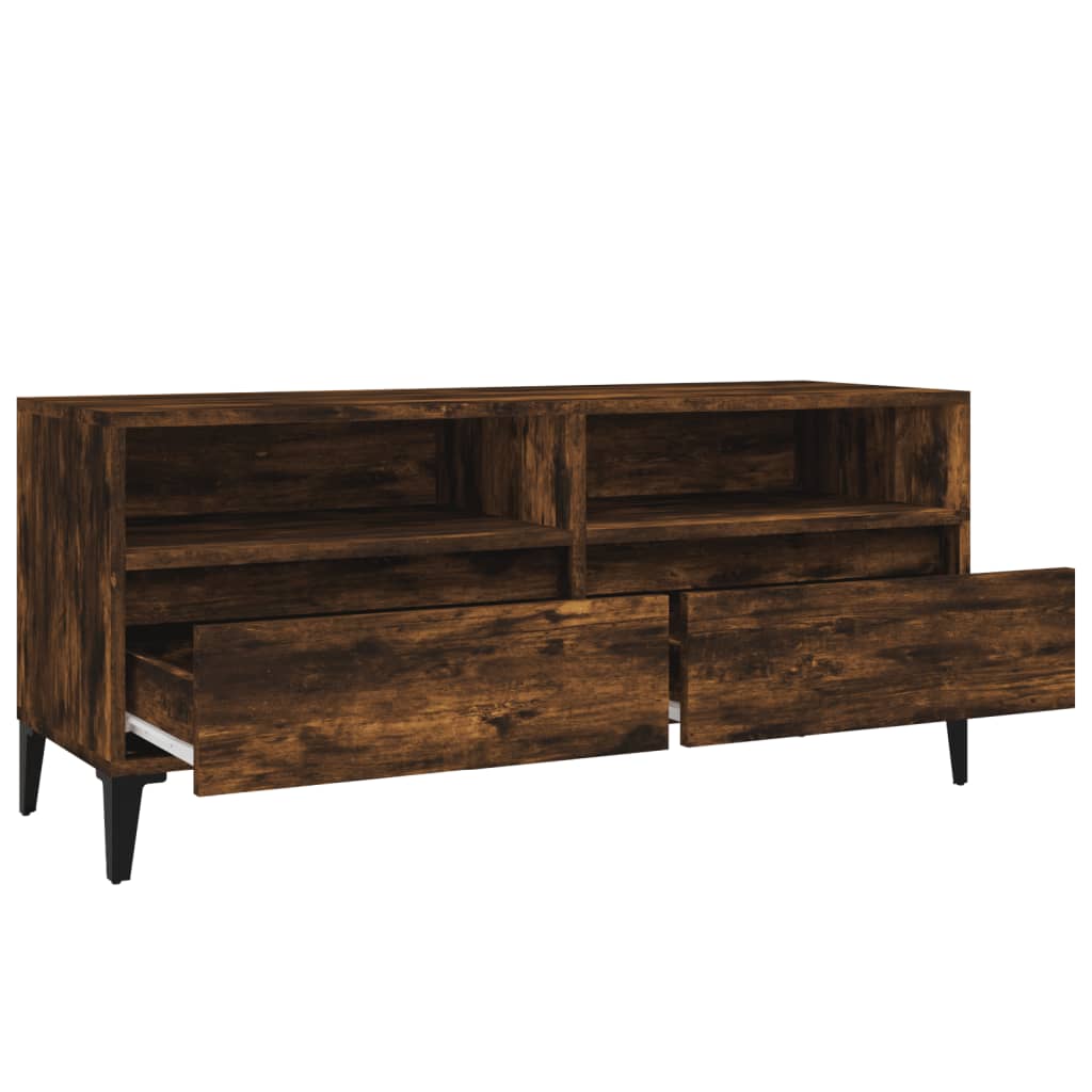 vidaXL Szafka pod TV, przydymiony dąb, 100x34,5x44,5 cm