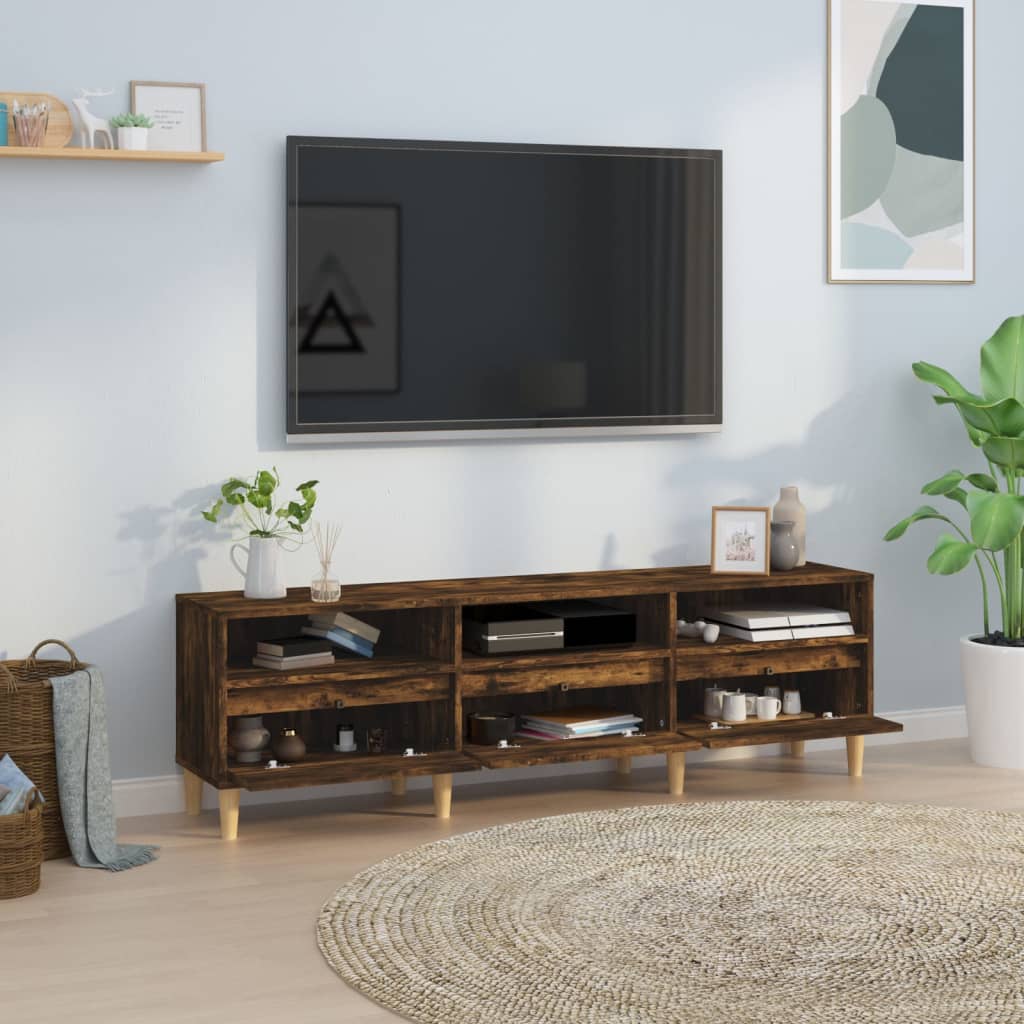 vidaXL Szafka pod TV, przydymiony dąb, 150x30x44,5 cm