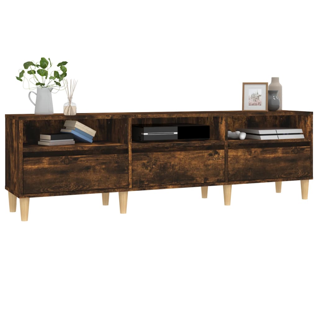 vidaXL Szafka pod TV, przydymiony dąb, 150x30x44,5 cm