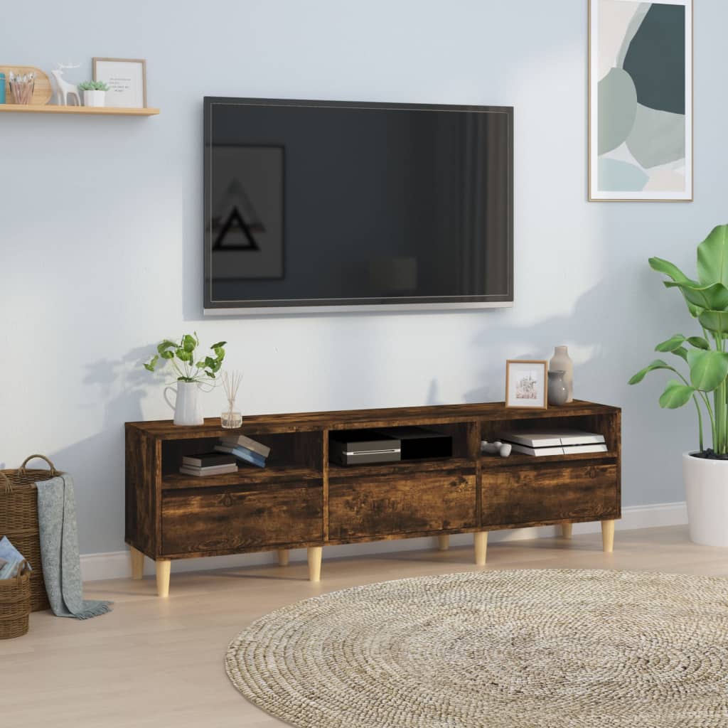 vidaXL Szafka pod TV, przydymiony dąb, 150x30x44,5 cm