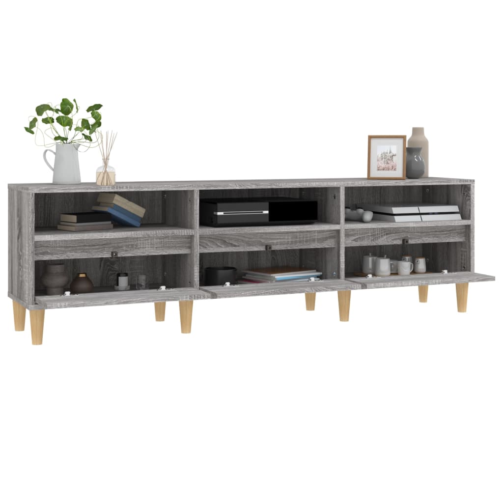 vidaXL Szafka pod TV, szary dąb sonoma, 150x30x44,5 cm