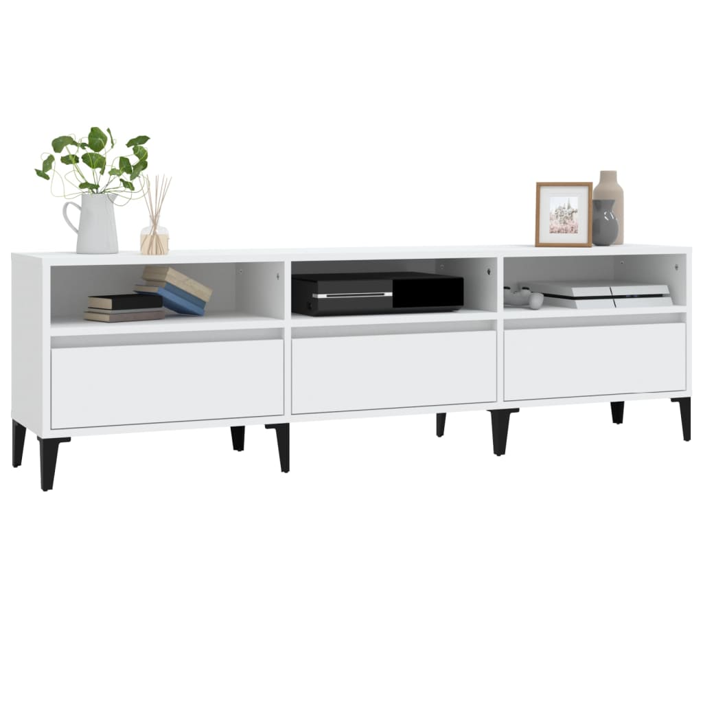 vidaXL Szafka pod TV, biała, 150x30x44,5 cm, materiał drewnopochodny