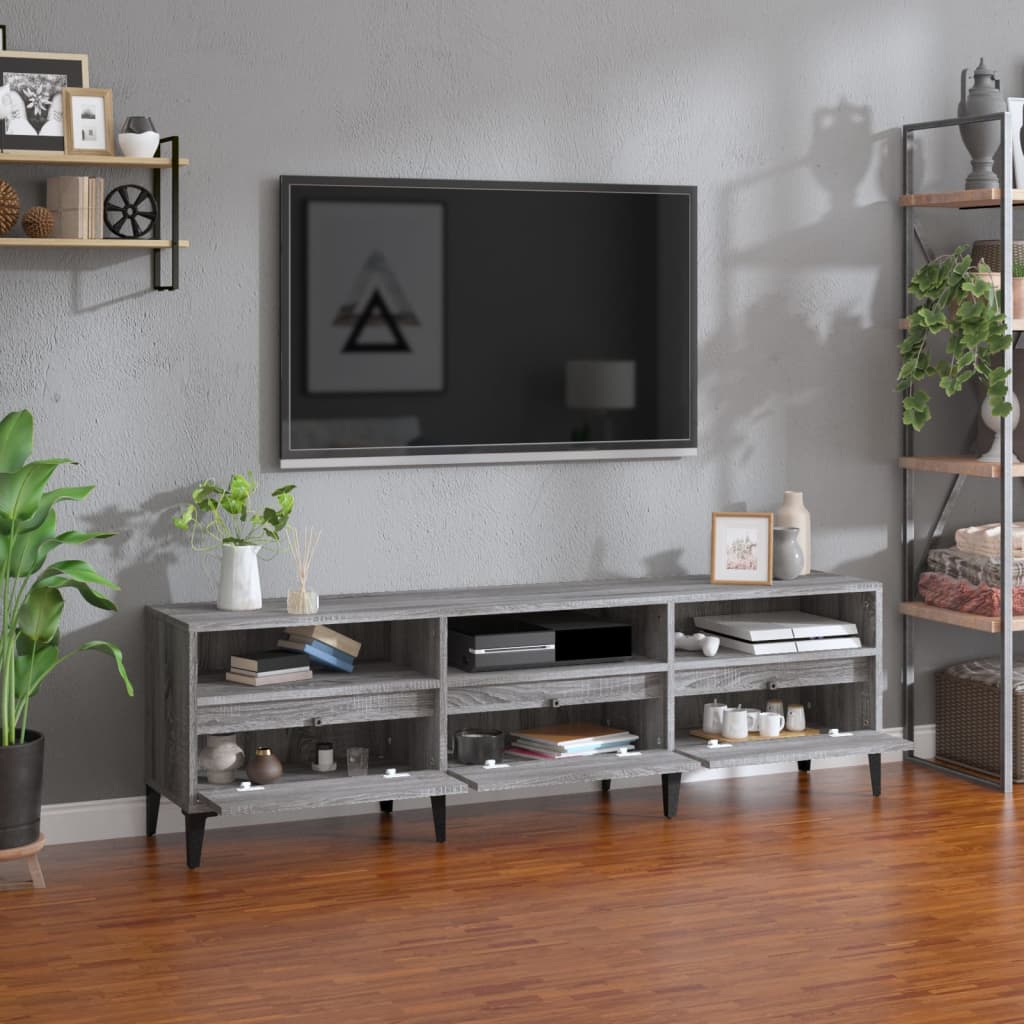 vidaXL Szafka pod TV, szary dąb sonoma, 150x30x44,5 cm