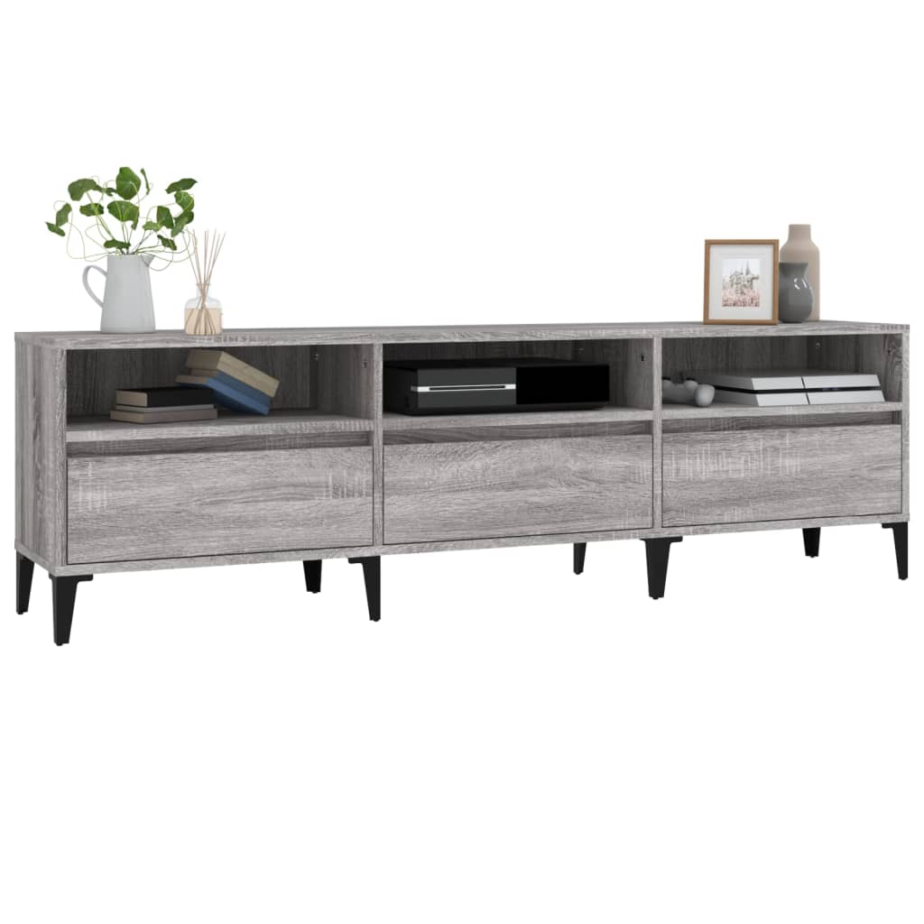 vidaXL Szafka pod TV, szary dąb sonoma, 150x30x44,5 cm