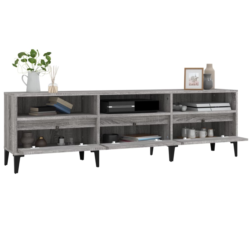 vidaXL Szafka pod TV, szary dąb sonoma, 150x30x44,5 cm
