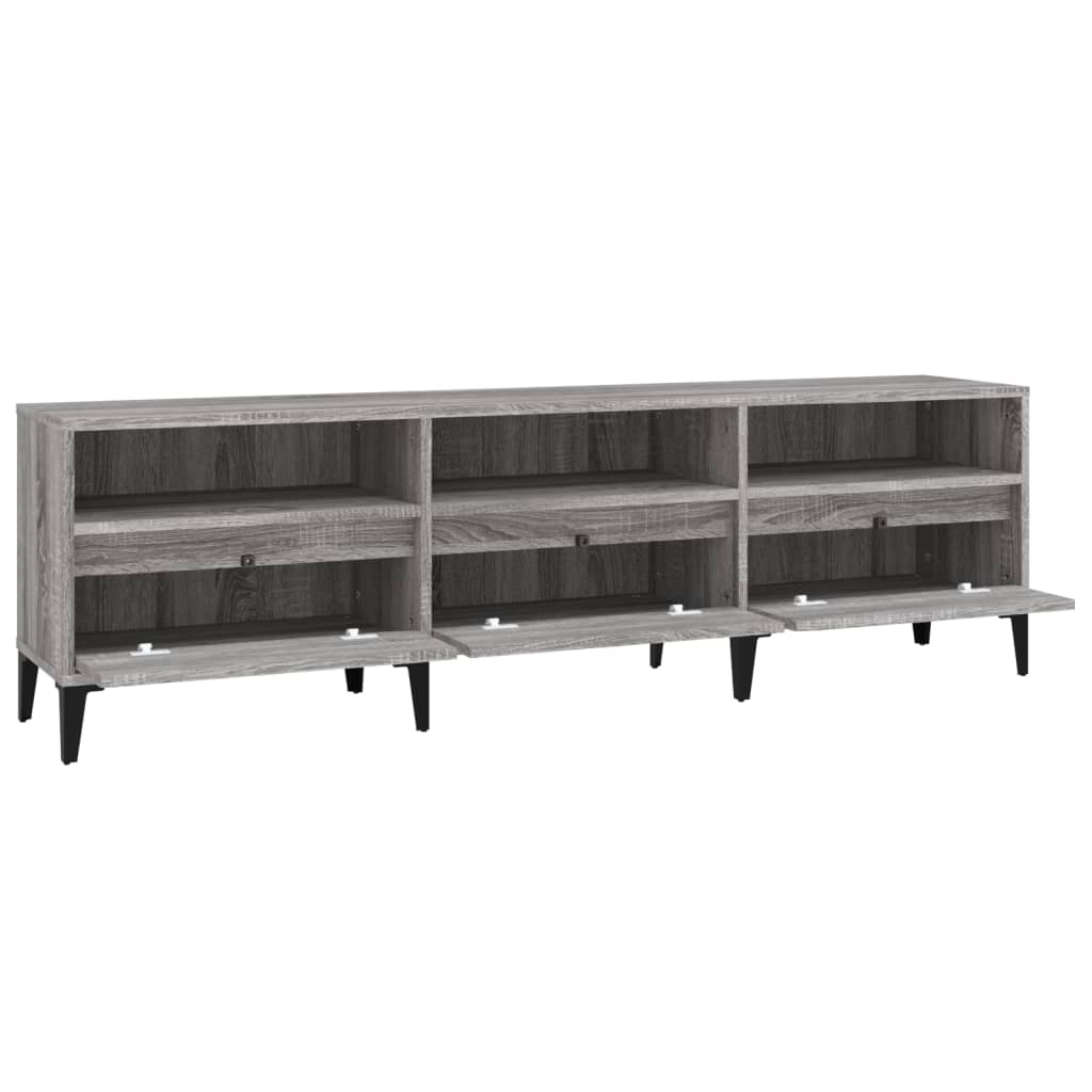vidaXL Szafka pod TV, szary dąb sonoma, 150x30x44,5 cm