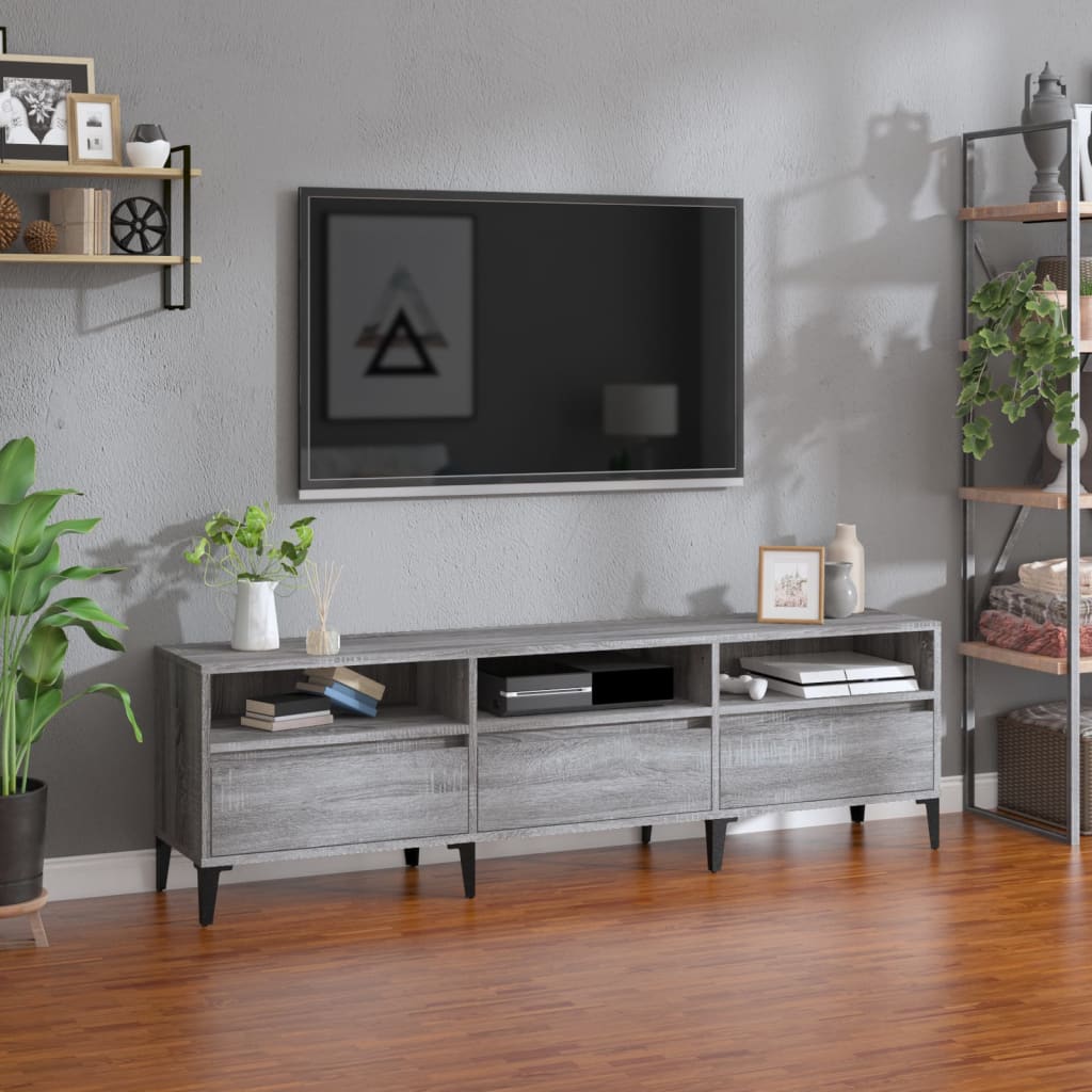 vidaXL Szafka pod TV, szary dąb sonoma, 150x30x44,5 cm
