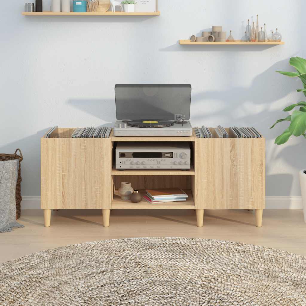 vidaXL Szafka na płyty winylowe Sonoma Oak 121x38x48 cm Drewno konstrukcyjne