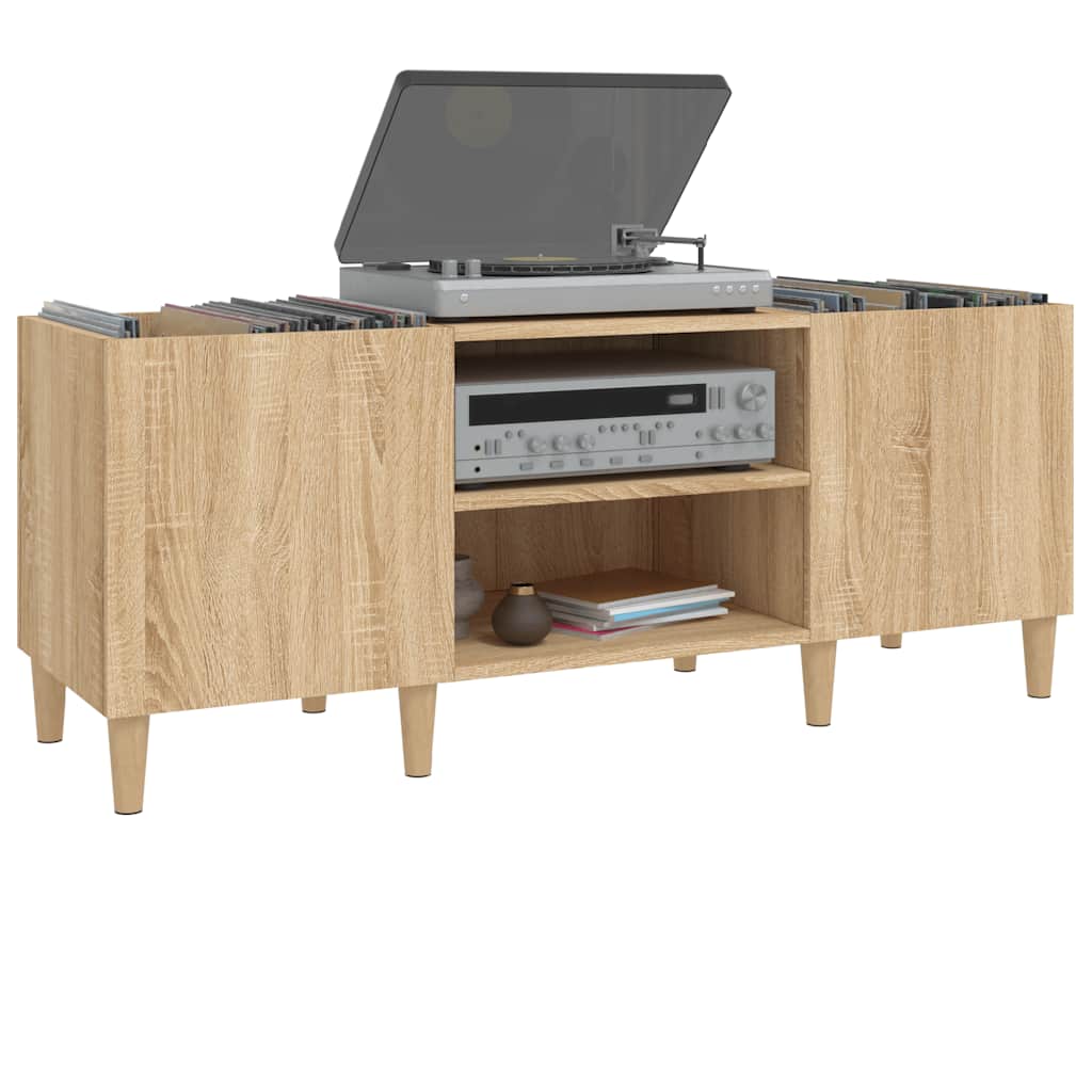 vidaXL Szafka na płyty winylowe Sonoma Oak 121x38x48 cm Drewno konstrukcyjne