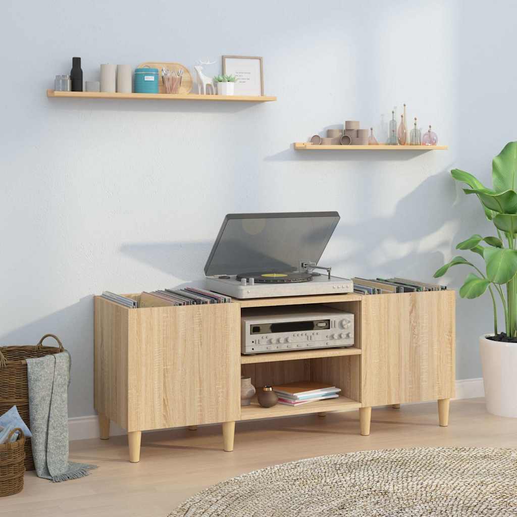 vidaXL Szafka na płyty winylowe Sonoma Oak 121x38x48 cm Drewno konstrukcyjne