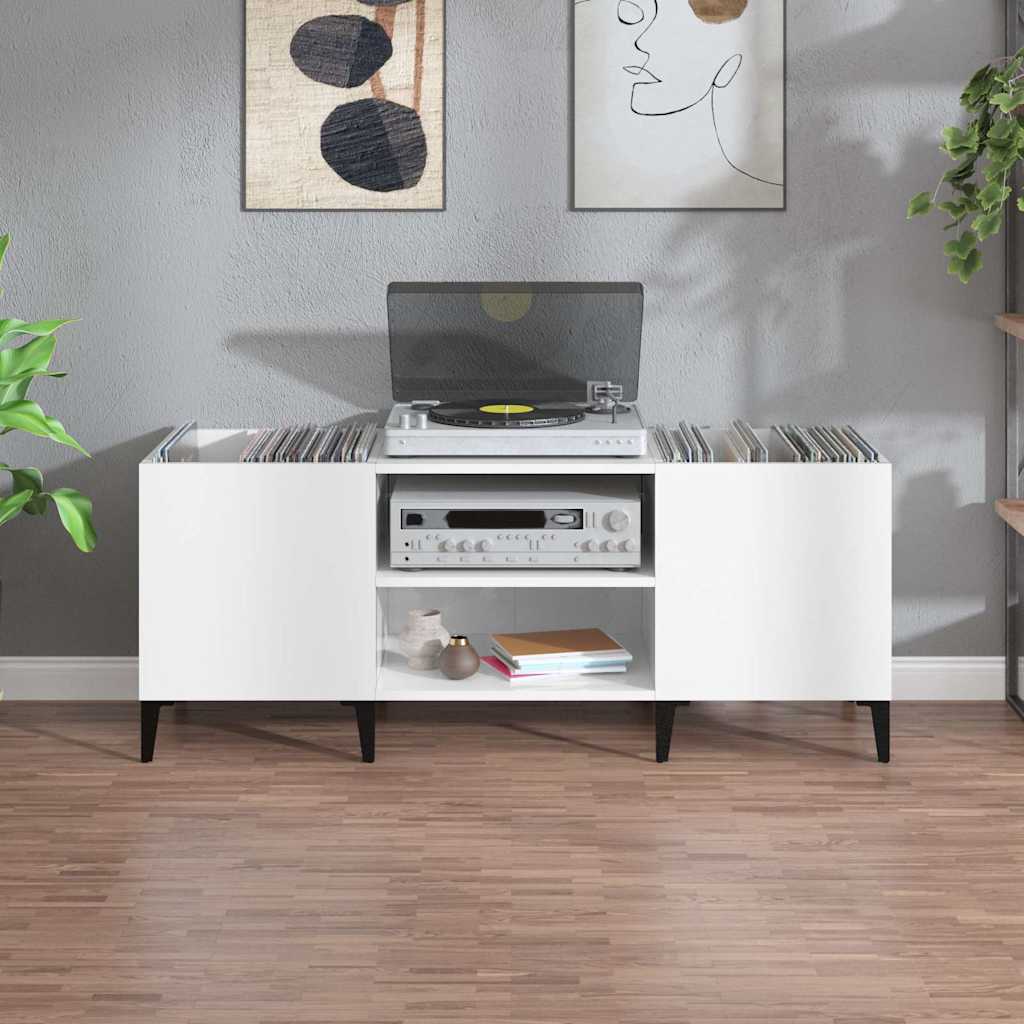 vidaXL Szafka na płyty, biała, 121x38x48 cm, materiał drewnopochodny