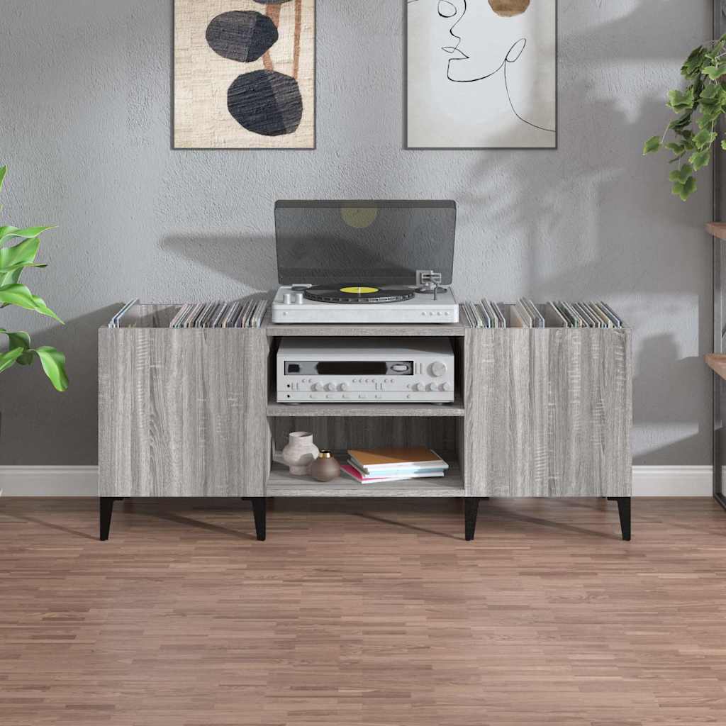 vidaXL Szafka na płyty, szary dąb sonoma, 121x38x48 cm