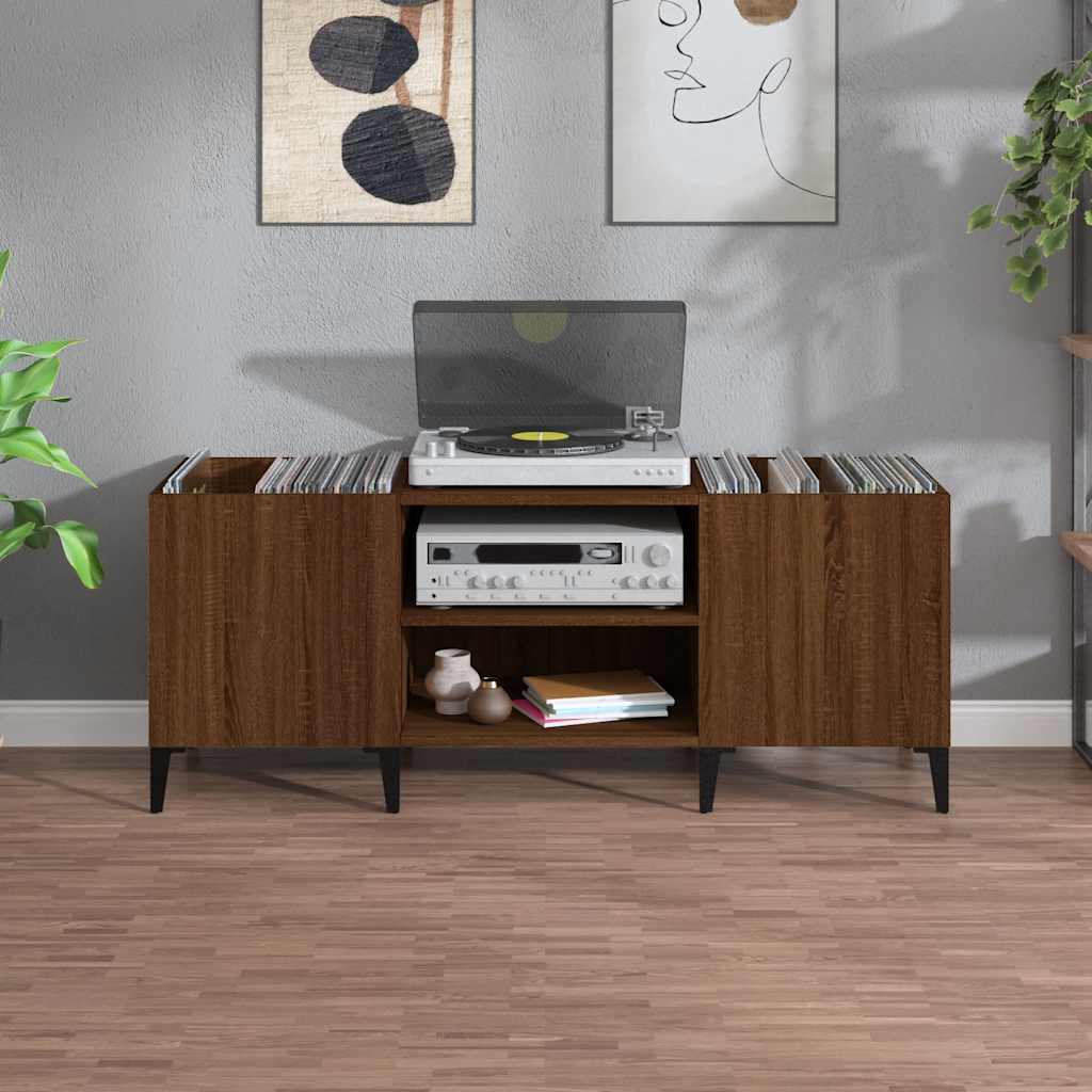 vidaXL Szafka na płyty, brązowy dąb, 121x38x48 cm