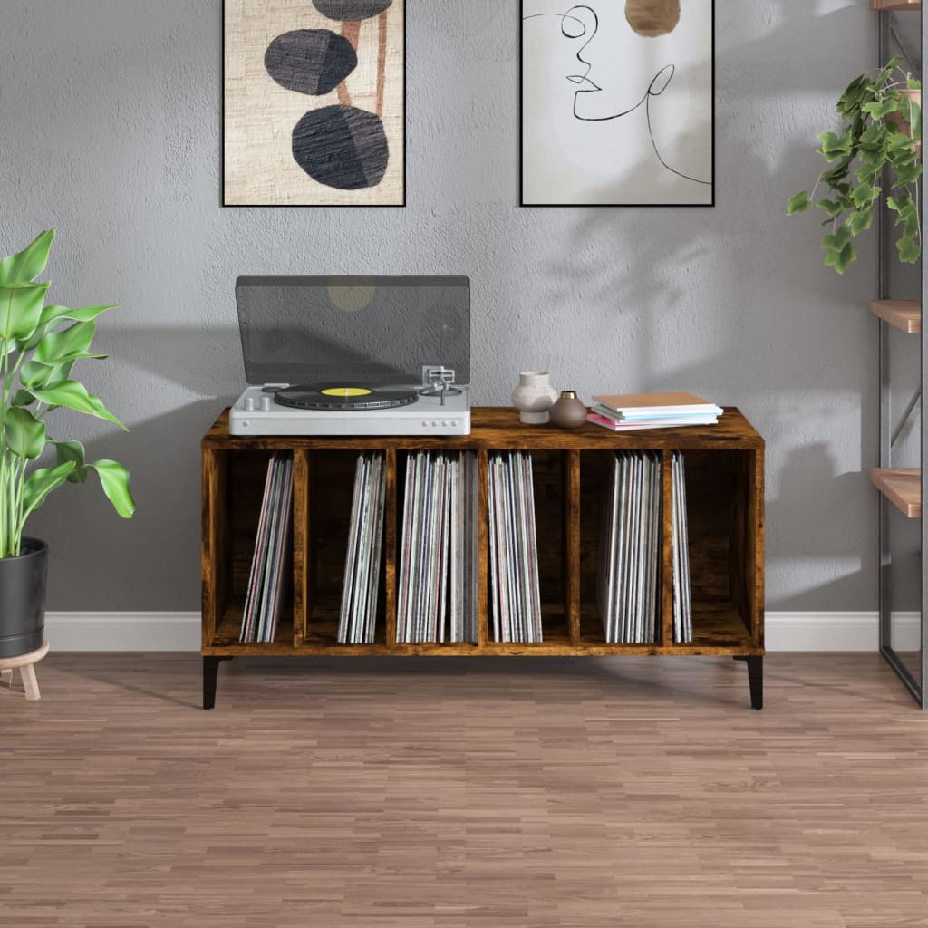 vidaXL Szafka na płyty, przydymiony dąb, 100x38x48 cm