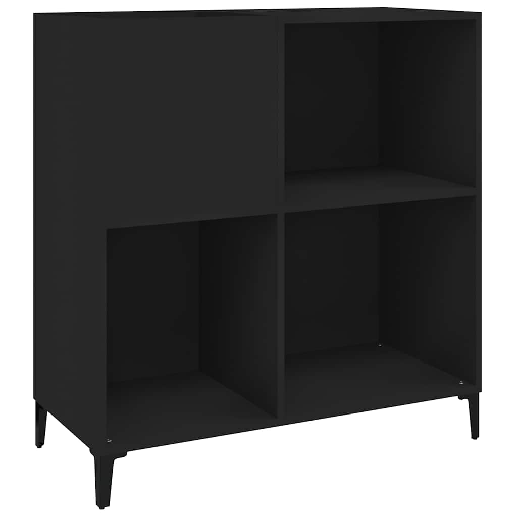 vidaXL Szafka na płyty, czarna, 84,5x38x89 cm, materiał drewnopochodny