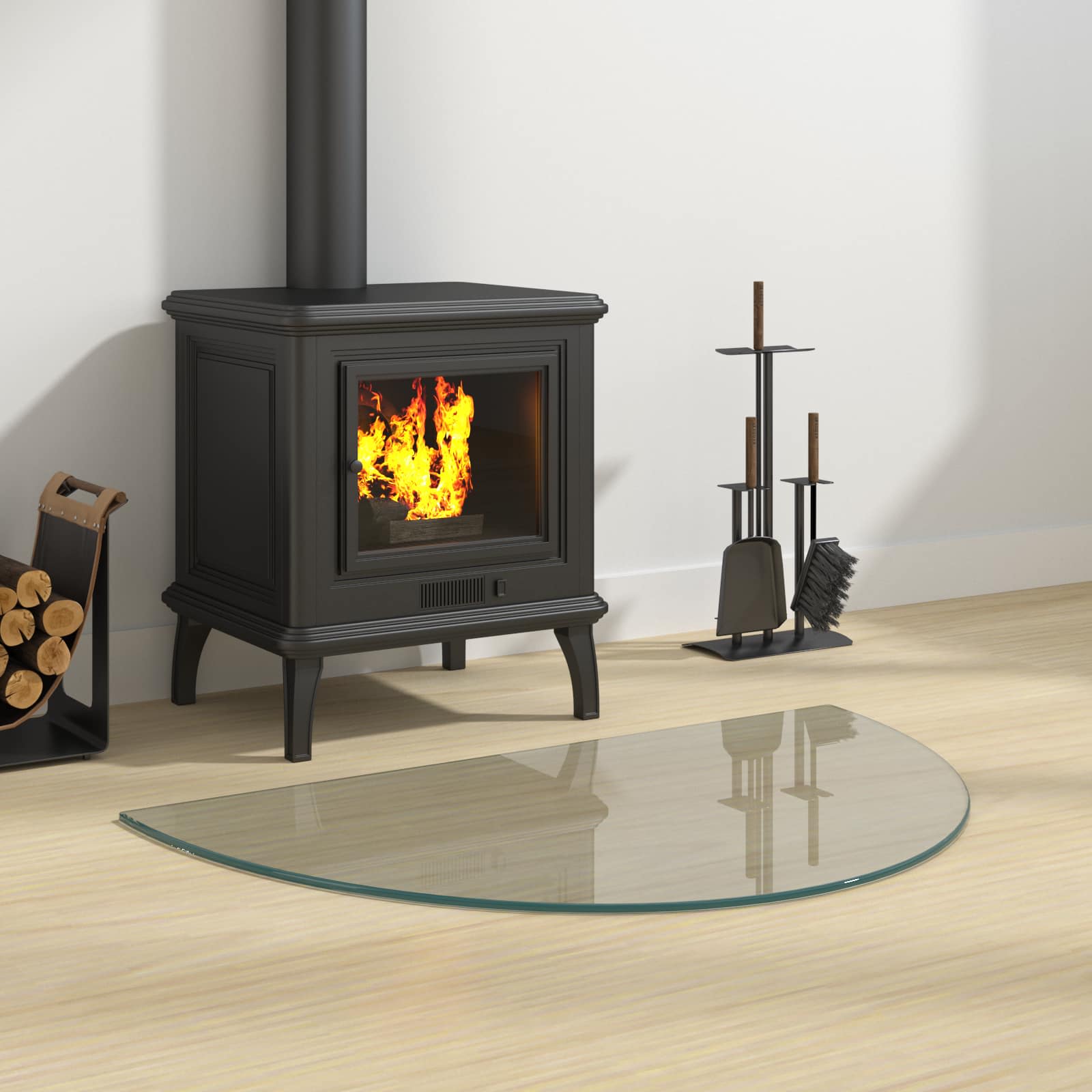 vidaXL Szklana płyta kominkowa przezroczysty 800 x 500 mm Szkło
