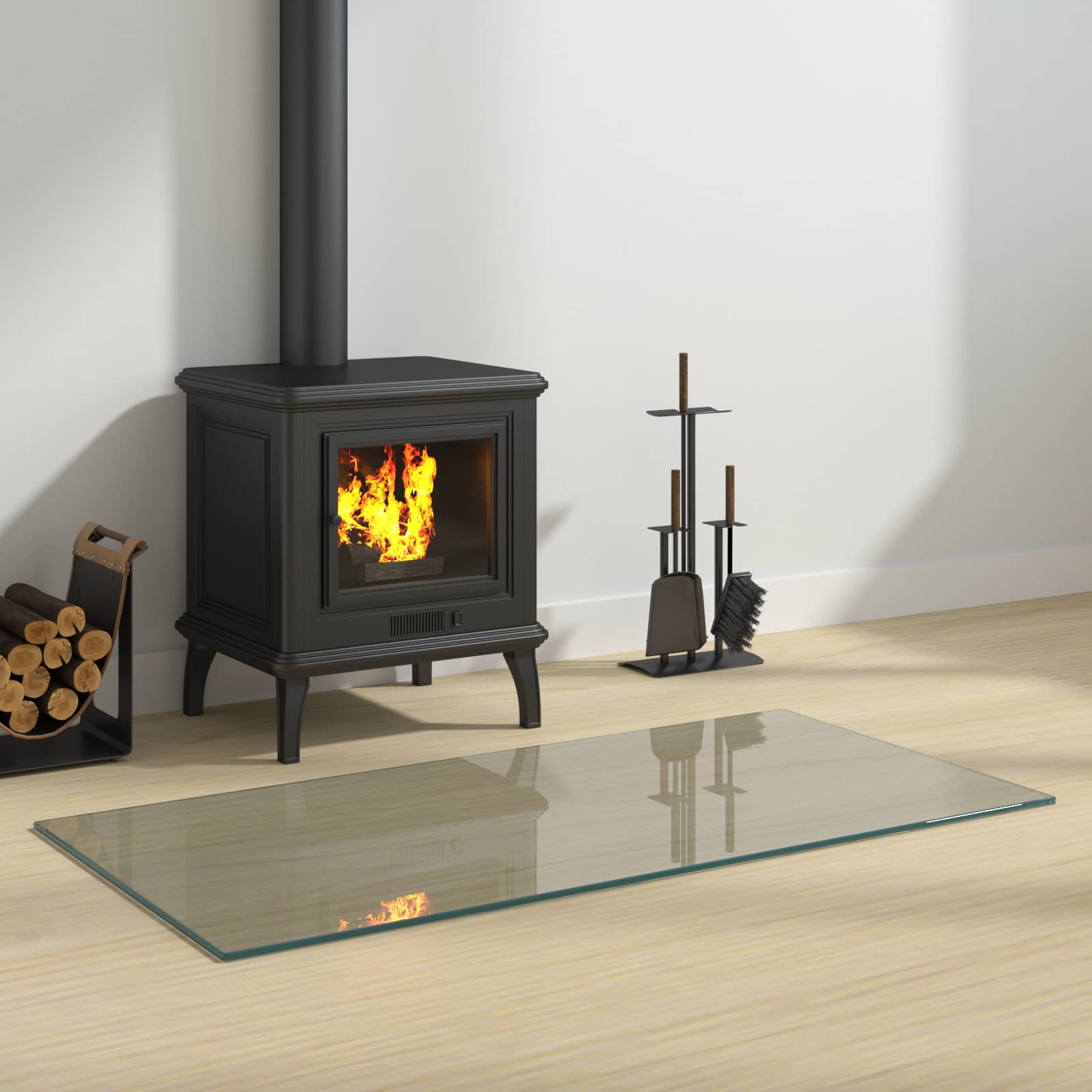 vidaXL Szklana płyta kominkowa przezroczysty 100 x 50 cm Szkło