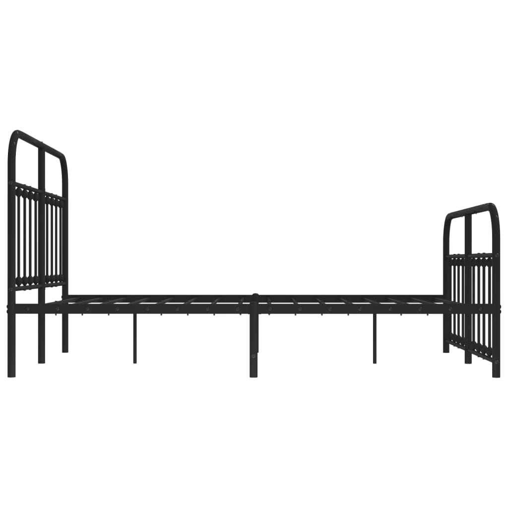 vidaXL Metalowa rama łóżka z wezgłowiem i zanóżkiem, czarna, 140x200cm