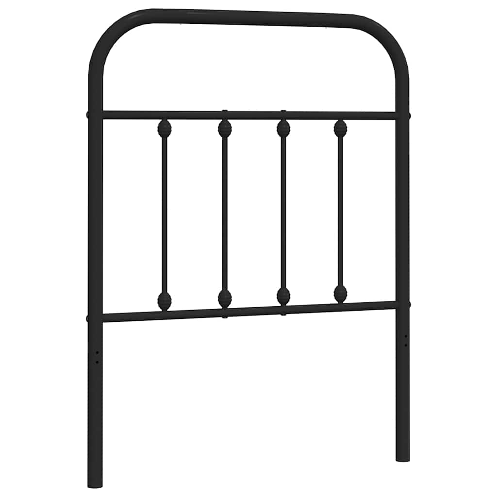 vidaXL Metalowe wymienne wezgłowie, czarne, 75 cm