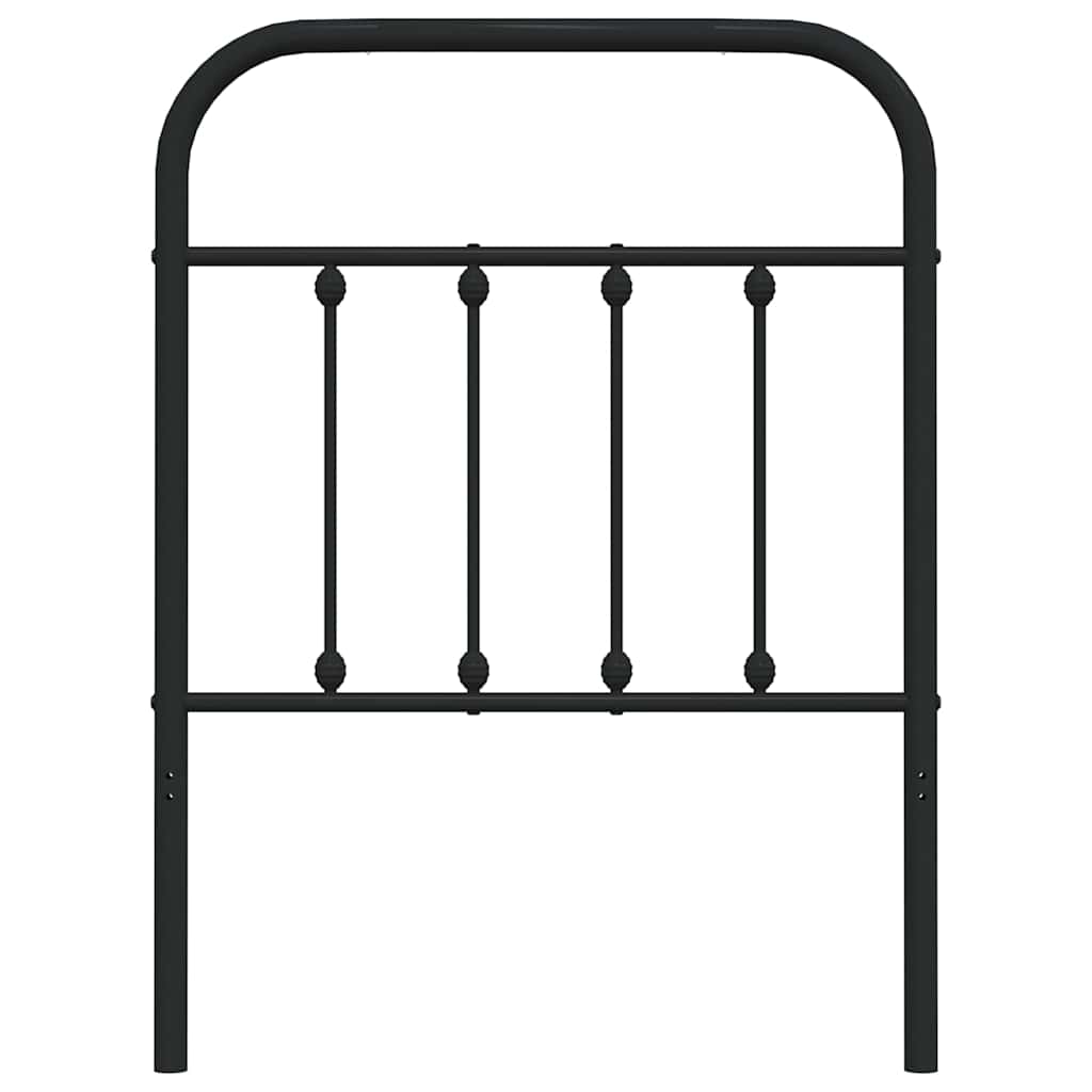 vidaXL Metalowe wymienne wezgłowie, czarne, 75 cm