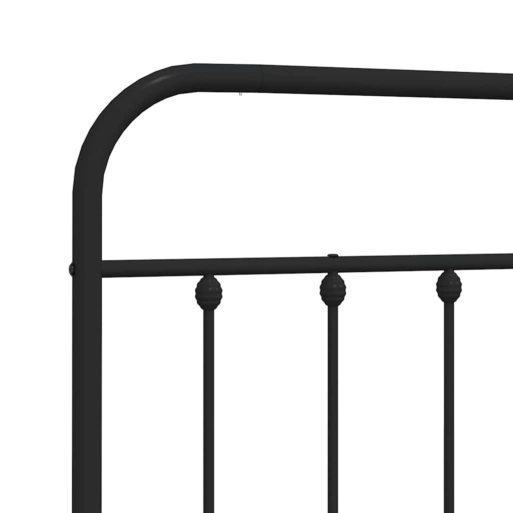 vidaXL Metalowe wymienne wezgłowie, czarne, 75 cm