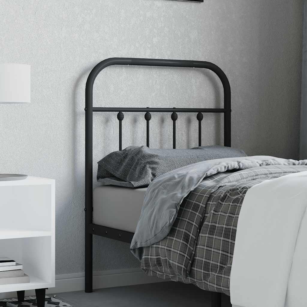 vidaXL Metalowe wymienne wezgłowie, czarne, 75 cm