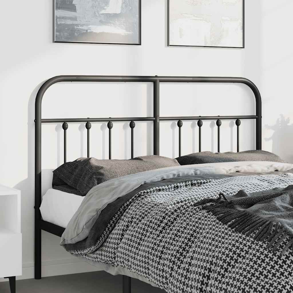 vidaXL Metalowe wymienne wezgłowie, czarne, 135 cm