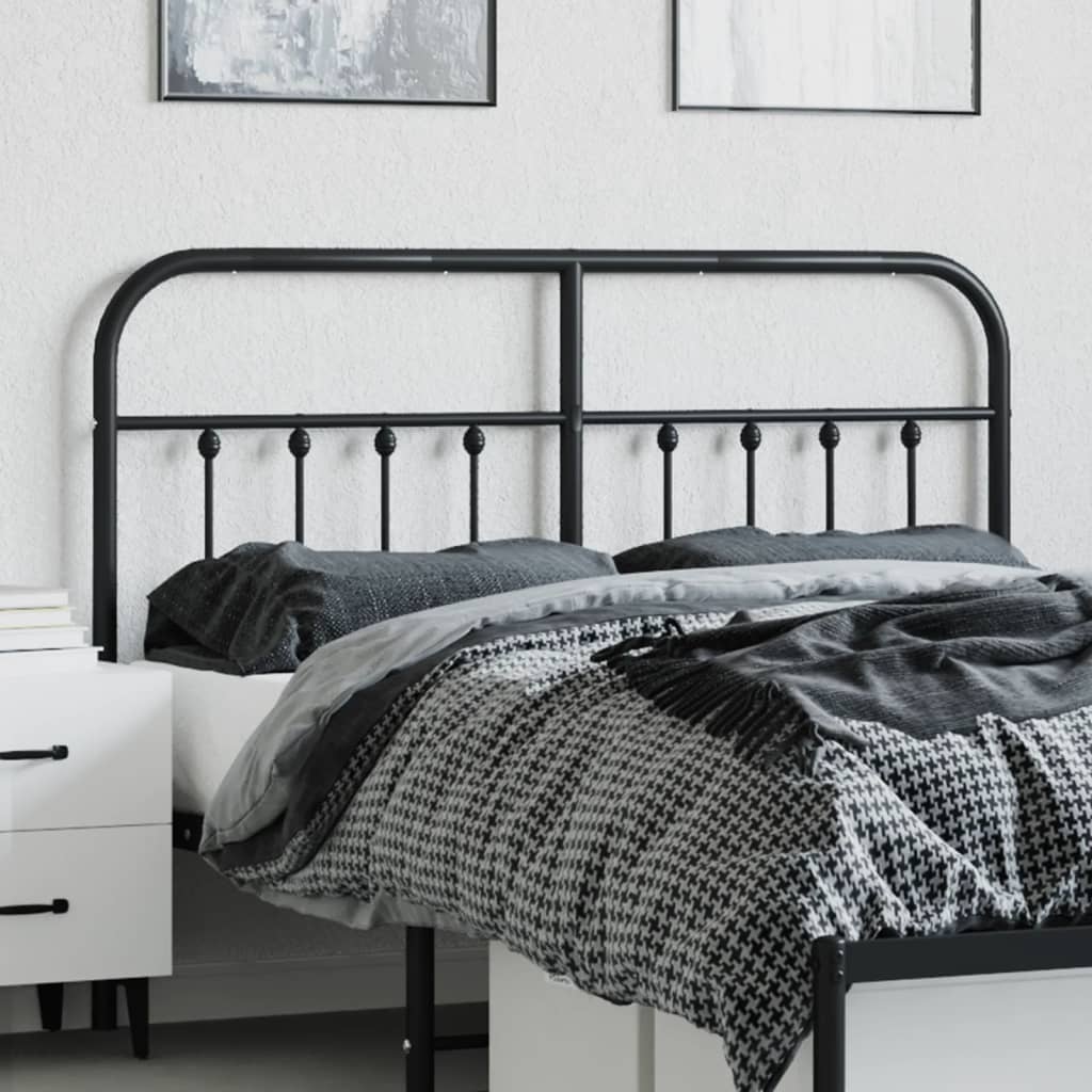 vidaXL Metalowe wymienne wezgłowie, czarne, 140 cm