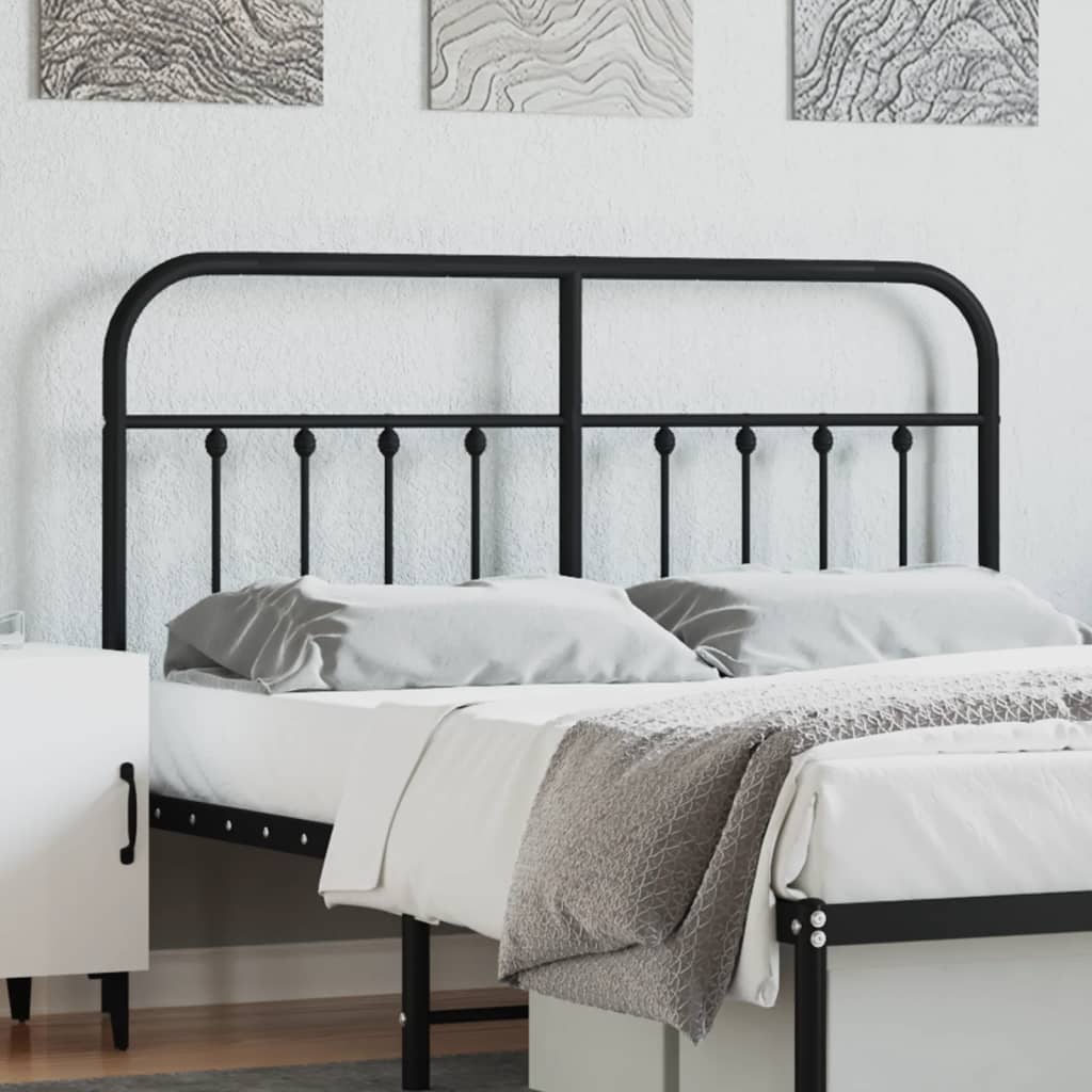 vidaXL Metalowe wymienne wezgłowie, czarne, 140 cm
